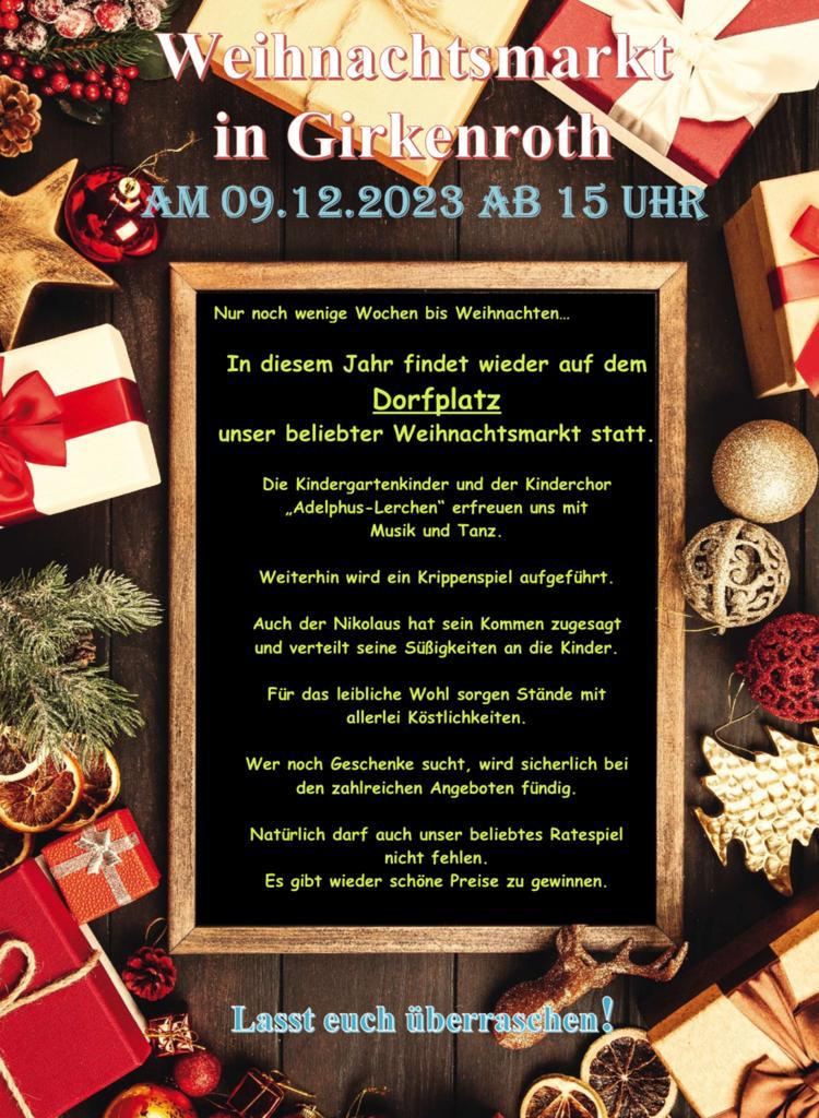 Weihnachtsmarkt 2023 Einladung